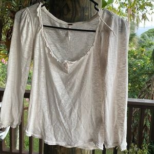 free people white long sleeve size small